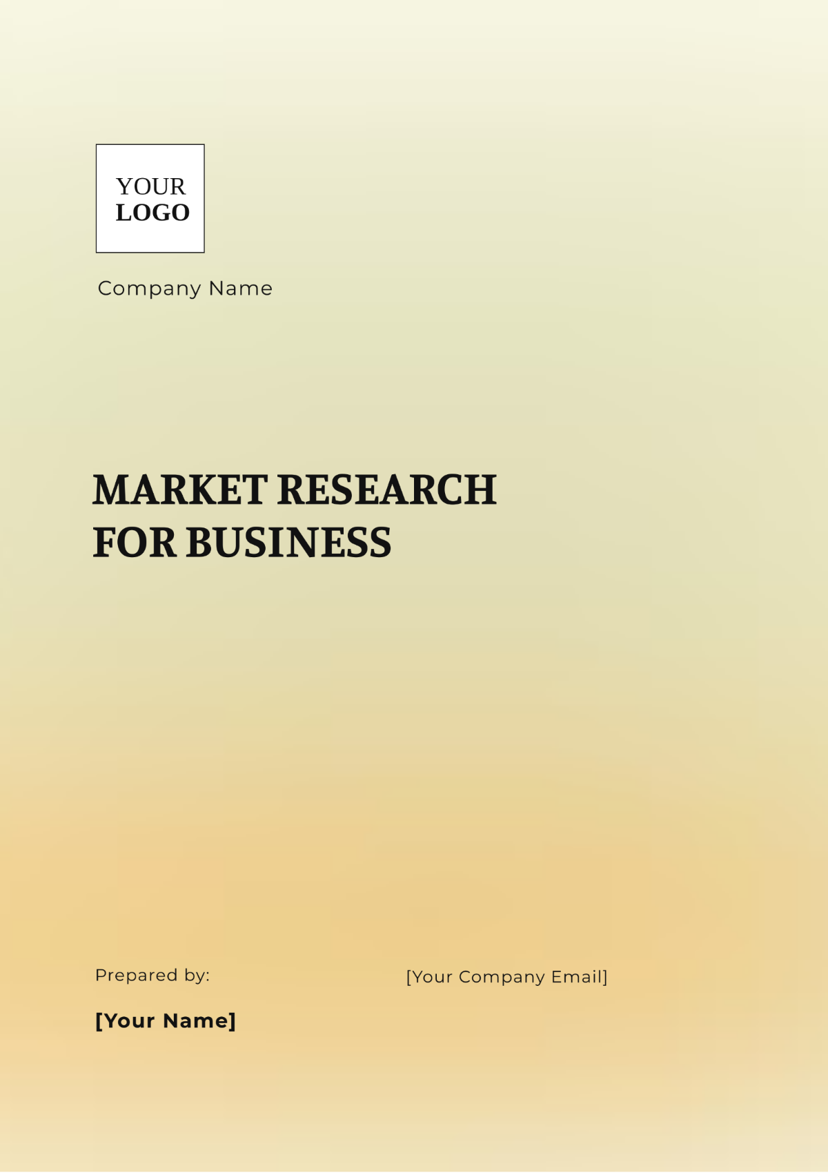 Market Research for Business Template