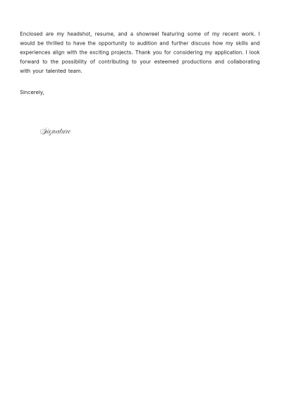 Free Acting Interest Cover Letter to Edit Online