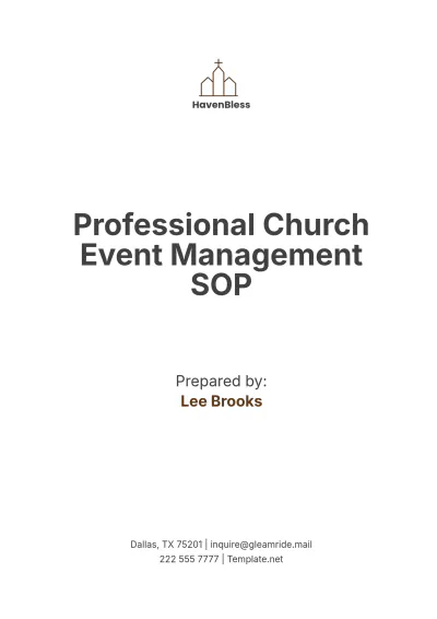 Free Professional Church Event Management SOP Template to Edit Online