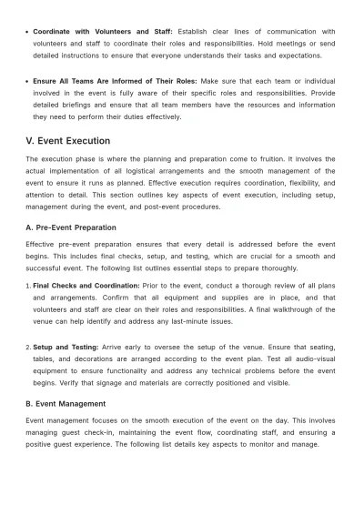 Free Professional Church Event Management SOP Template to Edit Online