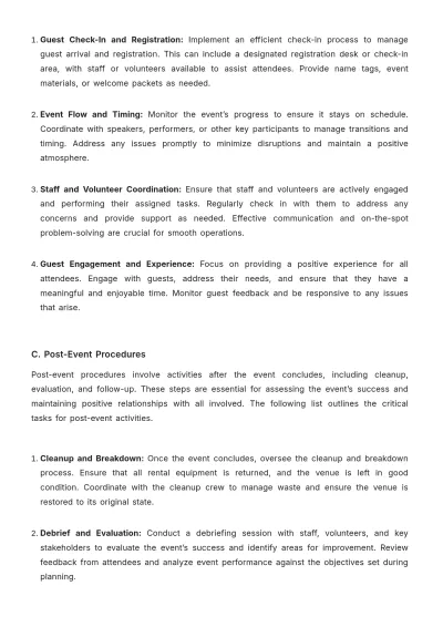 Free Professional Church Event Management SOP Template to Edit Online