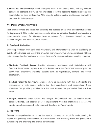 Free Professional Church Event Management SOP Template to Edit Online