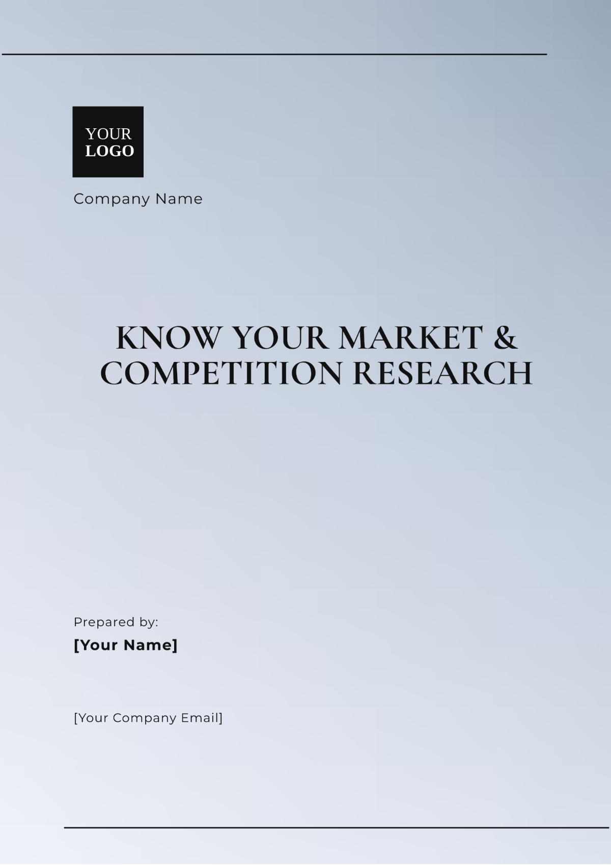 Know Your Market and Competition Research Template