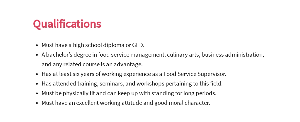 Free Food Service Supervisor Job Ad/Description Template 5.jpe
