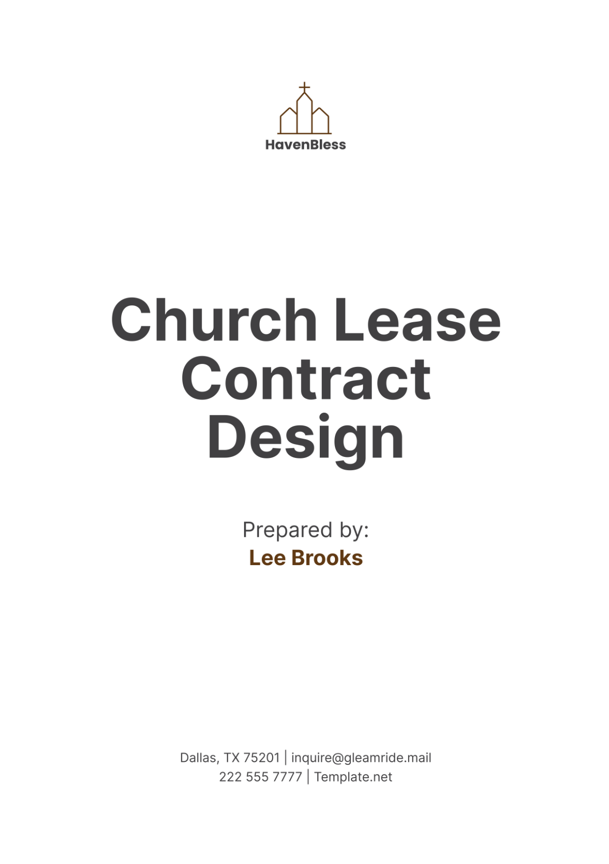 Church Lease Contract Design Template