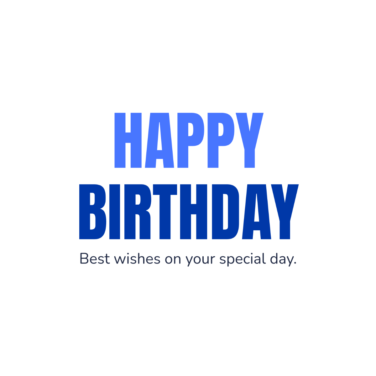 Minimalist Happy Birthday Text - Edit-Online | Template.net