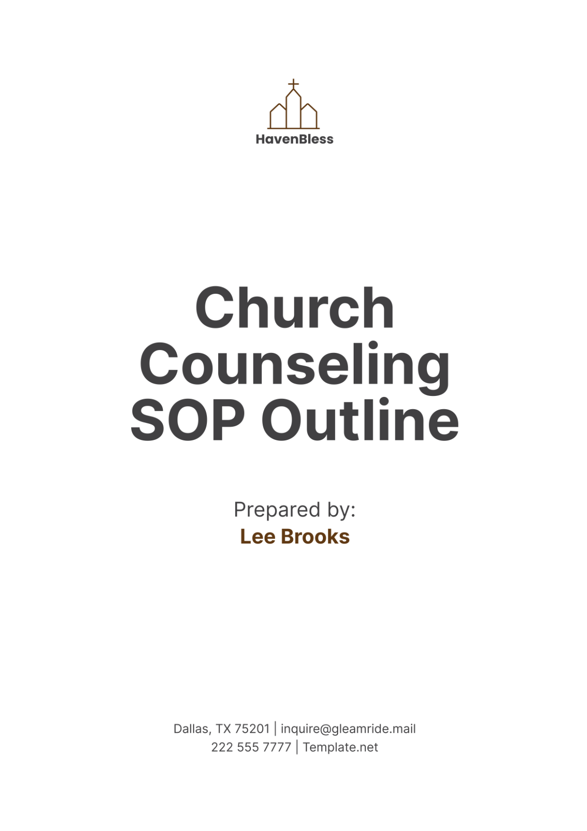 Church Counseling SOP Outline Template - Edit Online & Download