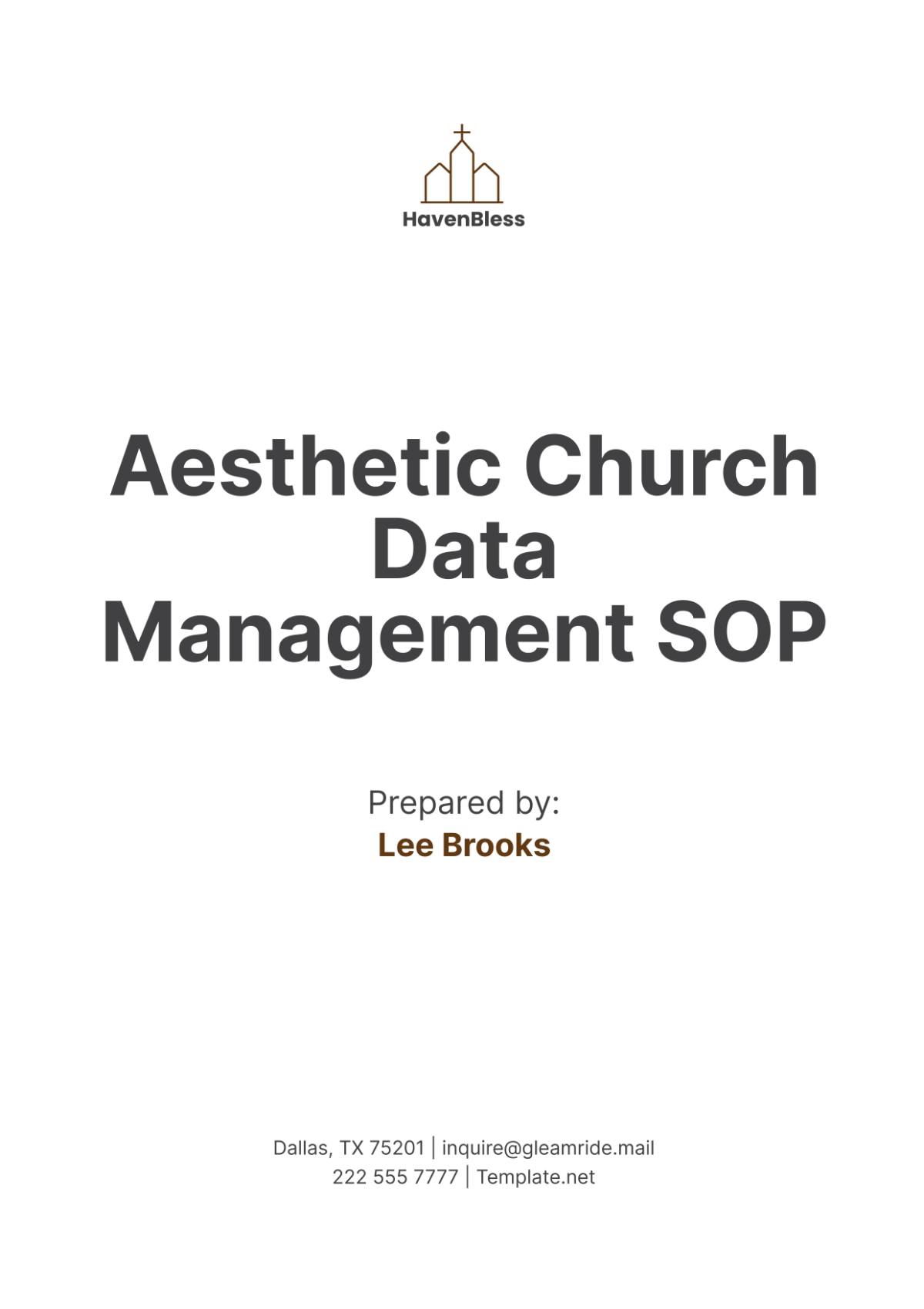 Aesthetic Church Data Management SOP Template - Edit Online & Download