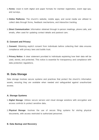 Free Aesthetic Church Data Management SOP Template to Edit Online