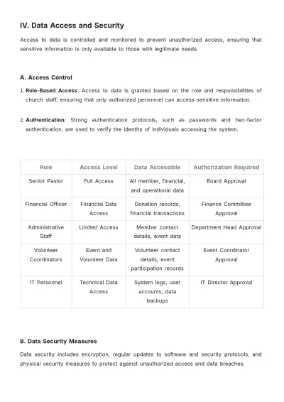 Free Aesthetic Church Data Management SOP Template to Edit Online