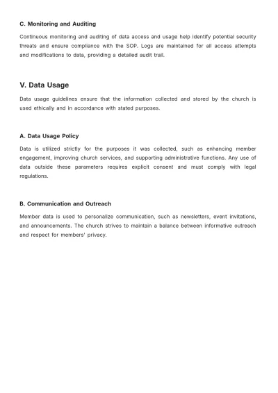 Free Aesthetic Church Data Management SOP Template to Edit Online