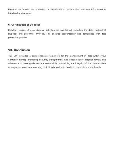 Free Aesthetic Church Data Management SOP Template to Edit Online
