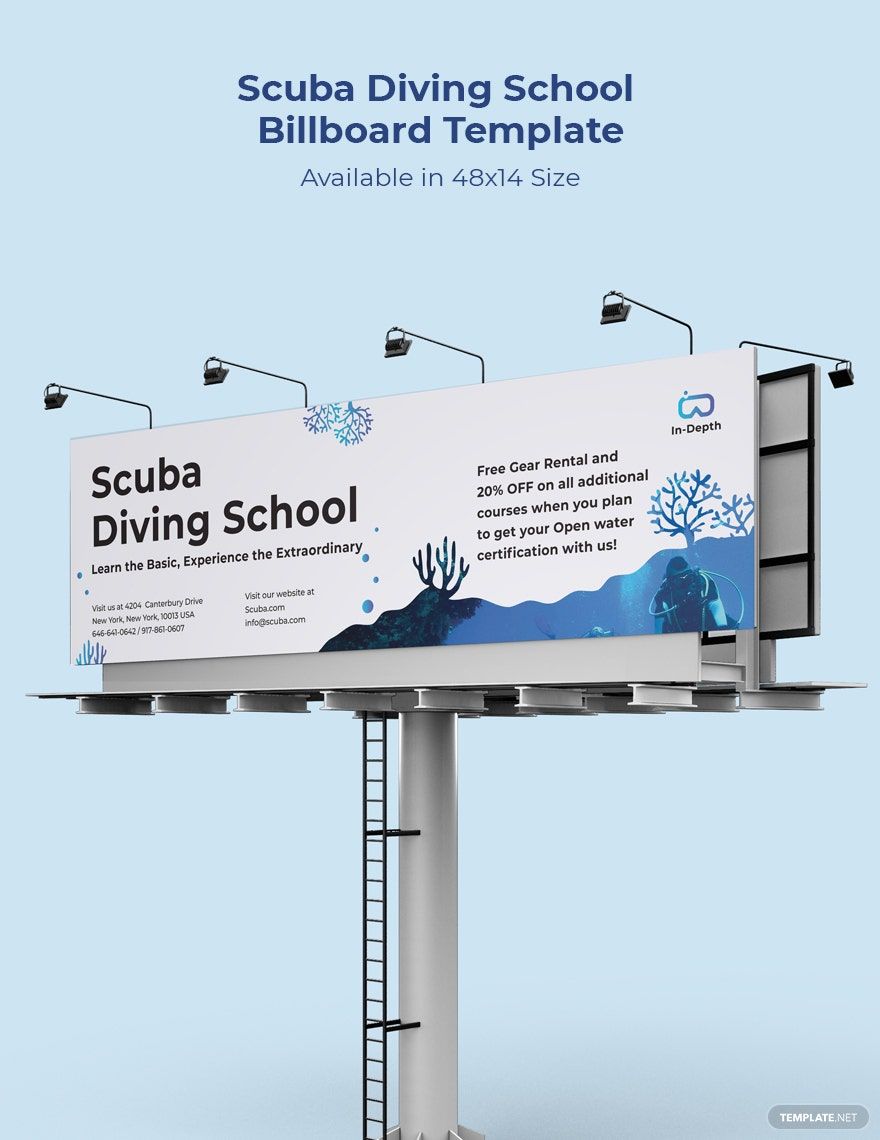 Scuba Diving School Billboard Template