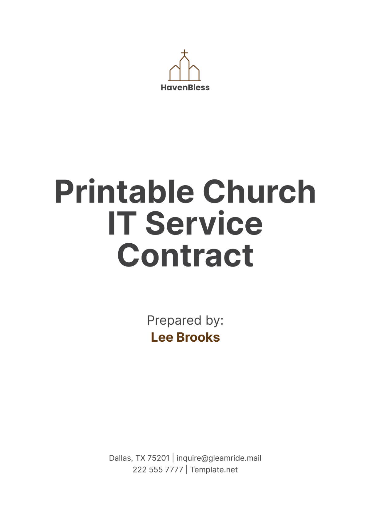 Printable Church IT Service Contract Template - Edit Online & Download