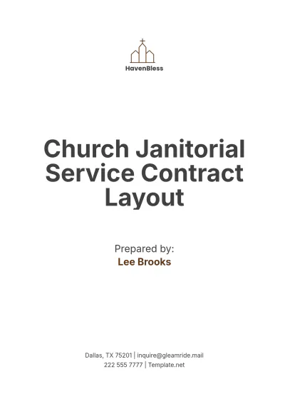Free Church Janitorial Service Contract Layout Template to Edit Online