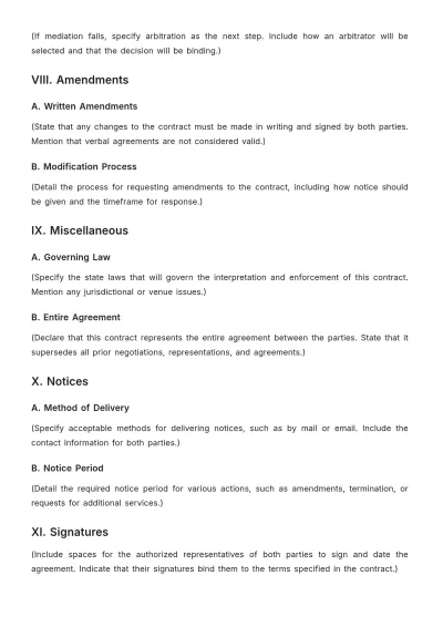 Free Church Janitorial Service Contract Layout Template to Edit Online