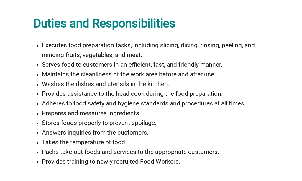 Free Food Worker Job Description Template 3.jpe