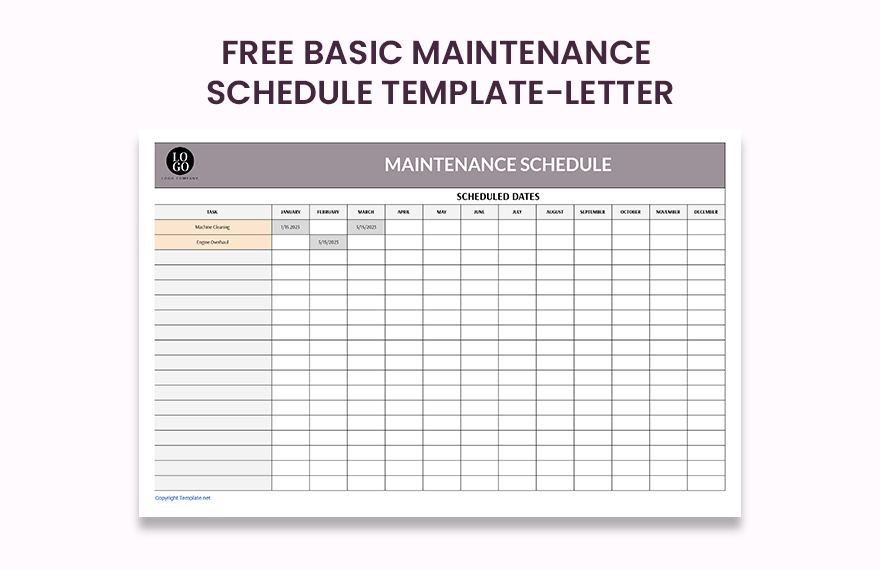 FREE Maintenance Schedule Word Template Download Template