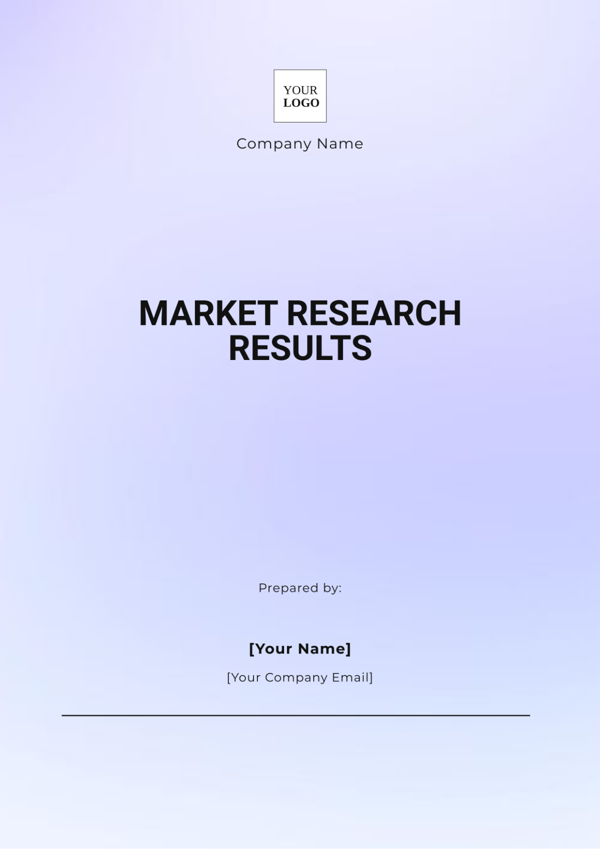 Market Research Results Template