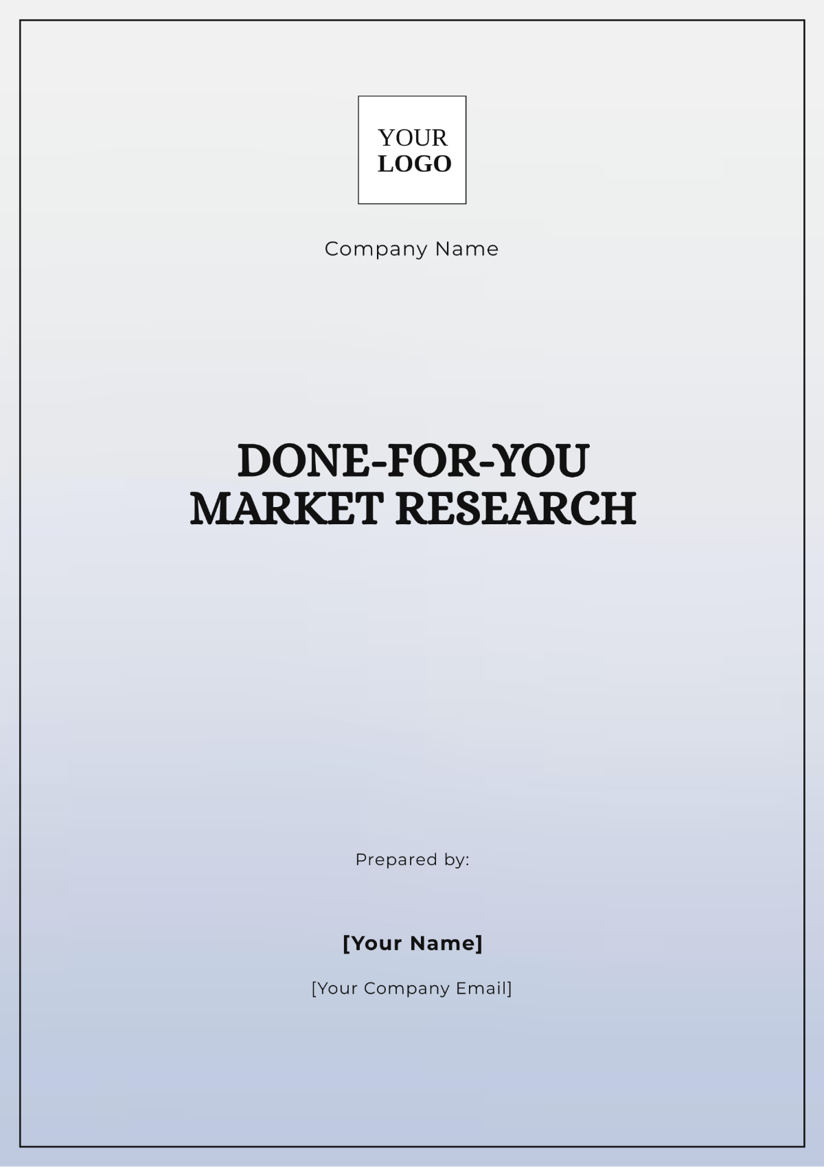 Done-For-You Market Research Template