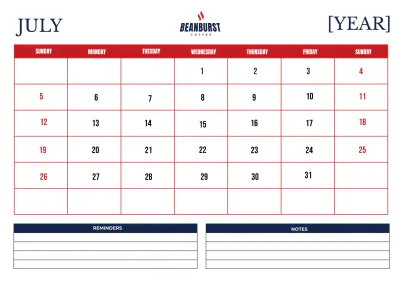 Free Cafe Monthly Calendar Template to Edit Online