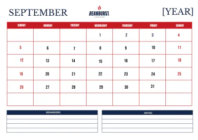 Free Cafe Monthly Calendar Template to Edit Online