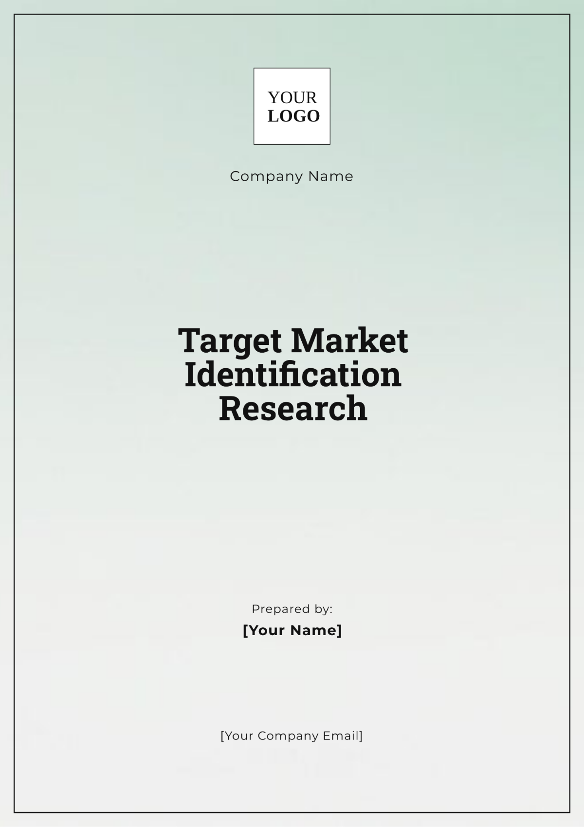 Target Market Identification Research Template