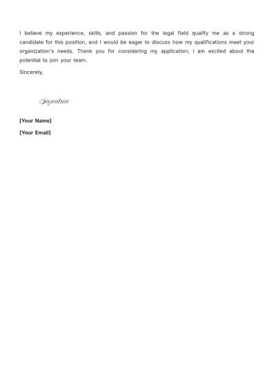 Free Court Clerk Lawyer Cover Letter to Edit Online