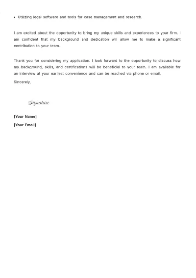Free Court Assistant Lawyer Cover Letter to Edit Online