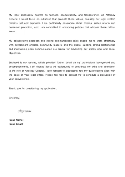 Free Attorney General Cover Letter to Edit Online