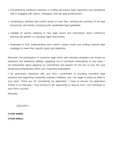 Free Junior Lawyer Cover Letter to Edit Online