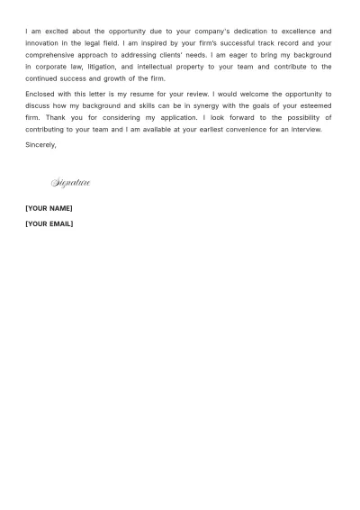Free Associate Lawyer Cover Letter to Edit Online