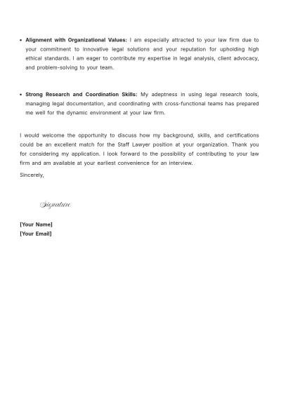 Free Staff Lawyer Cover Letter to Edit Online