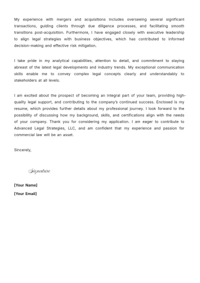 Free Commercial Lawyer Cover Letter to Edit Online