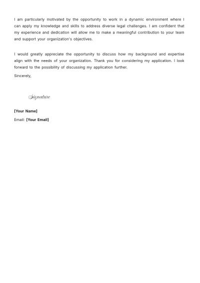 Free Attorney Lawyer Position Cover Letter to Edit Online