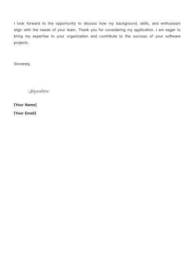 Free Software Project Coordinator Cover Letter to Edit Online
