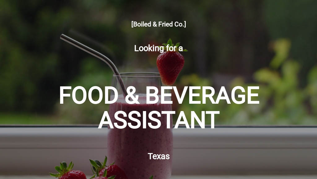 Free Food And Beverage Assistant Job Description Template.jpe