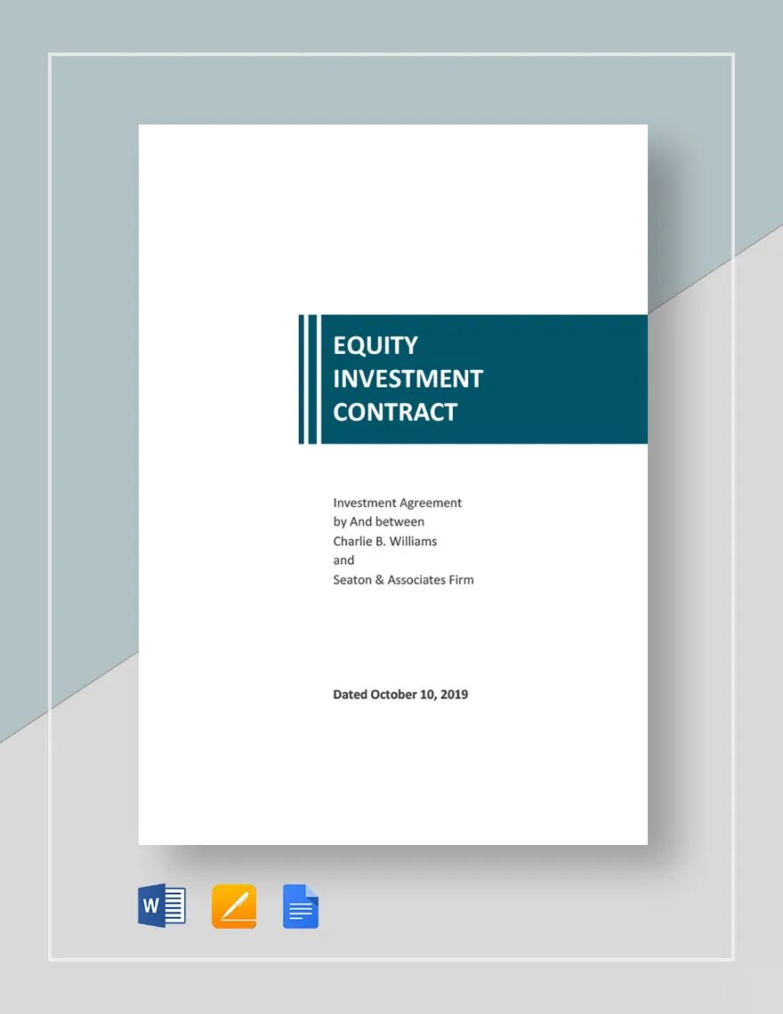 Equity Investment Contract Template
