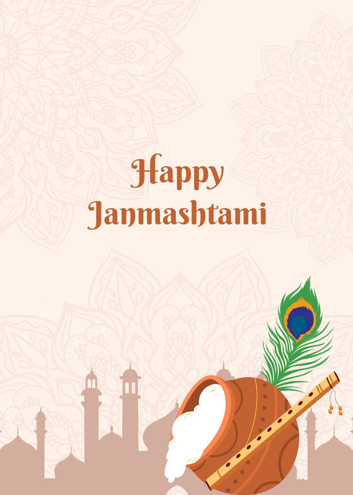 Janmashtami Invitation Background Template - Edit Online & Download