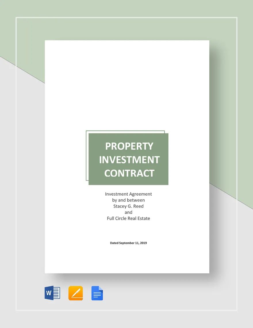 Property Investment Contract Template