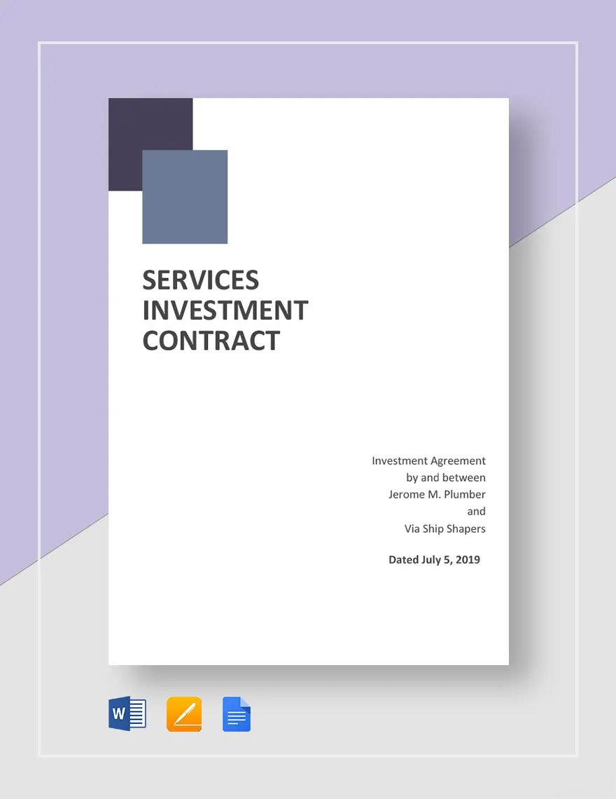Services Investment contract Template