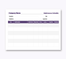 Free Maintenance Schedule Templates [ Download &amp; Editable ] | Template.net