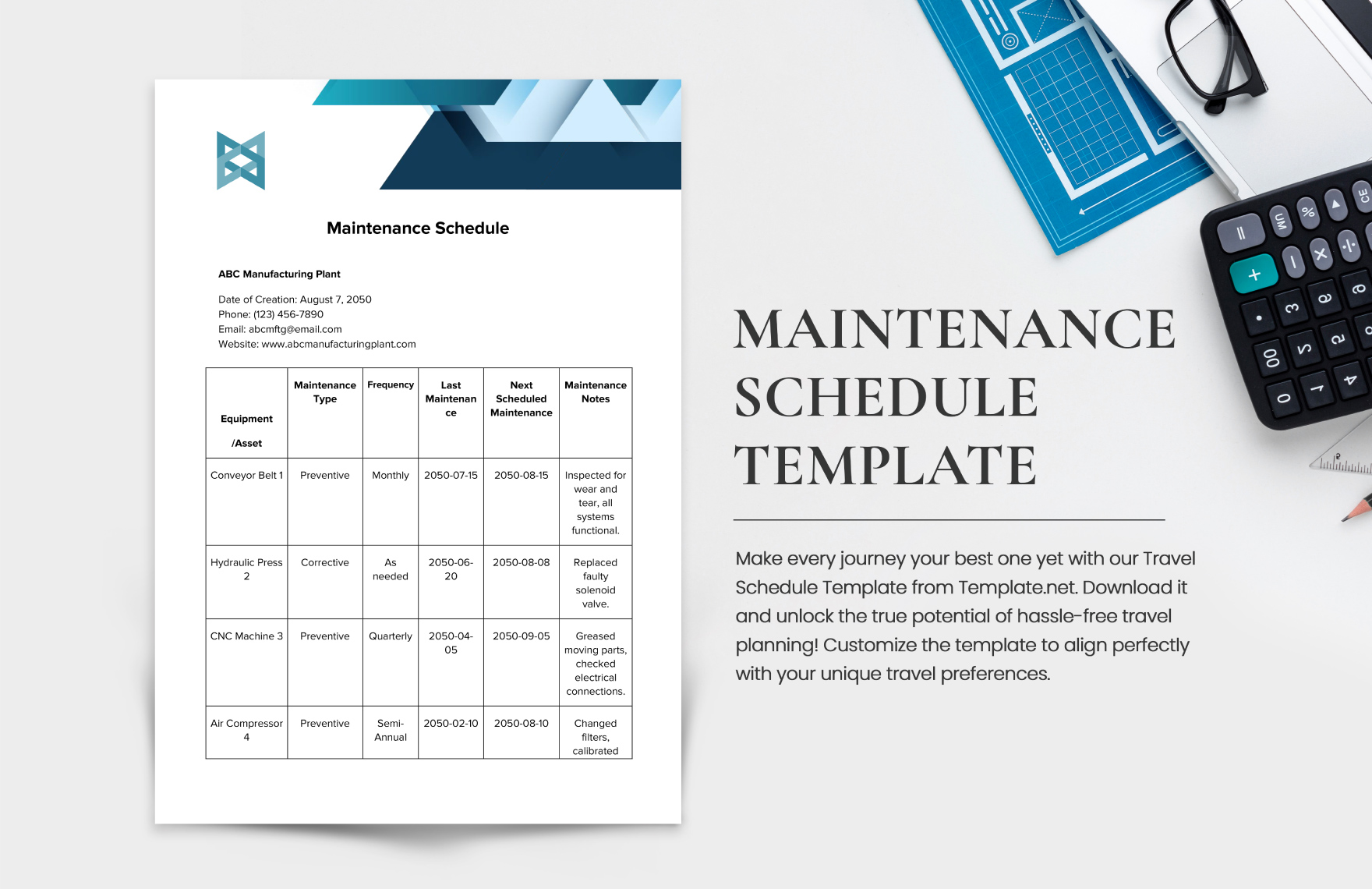 Maintenance Schedule Template - Download in Word, Google Docs, Excel ...