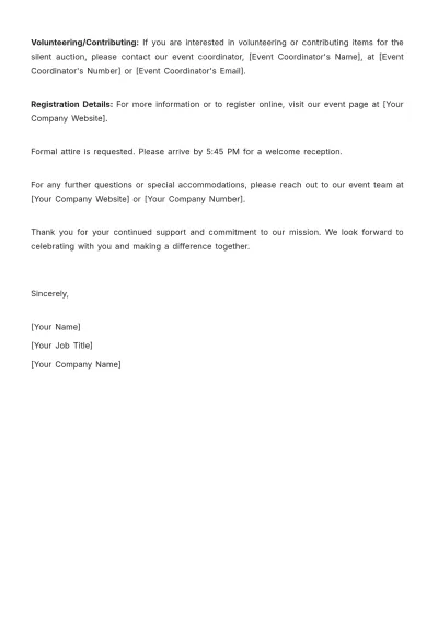 Free Professional Church Event Letter Template to Edit Online