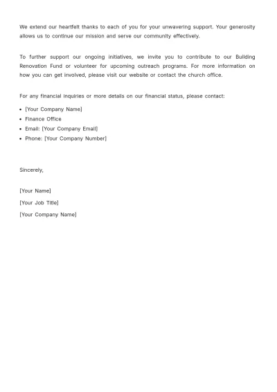 Free Printable Church Financial Letter Template to Edit Online