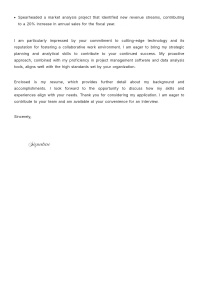 Free Employment General Cover Letter to Edit Online