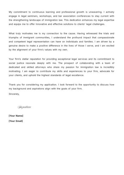 Free Immigration Lawyer Cover Letter to Edit Online
