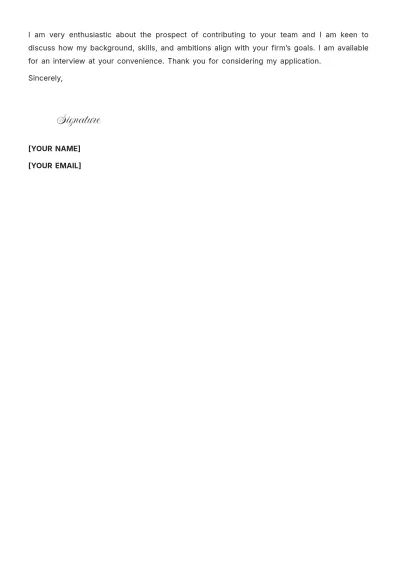 Free Cover Letter for Law Internship to Edit Online