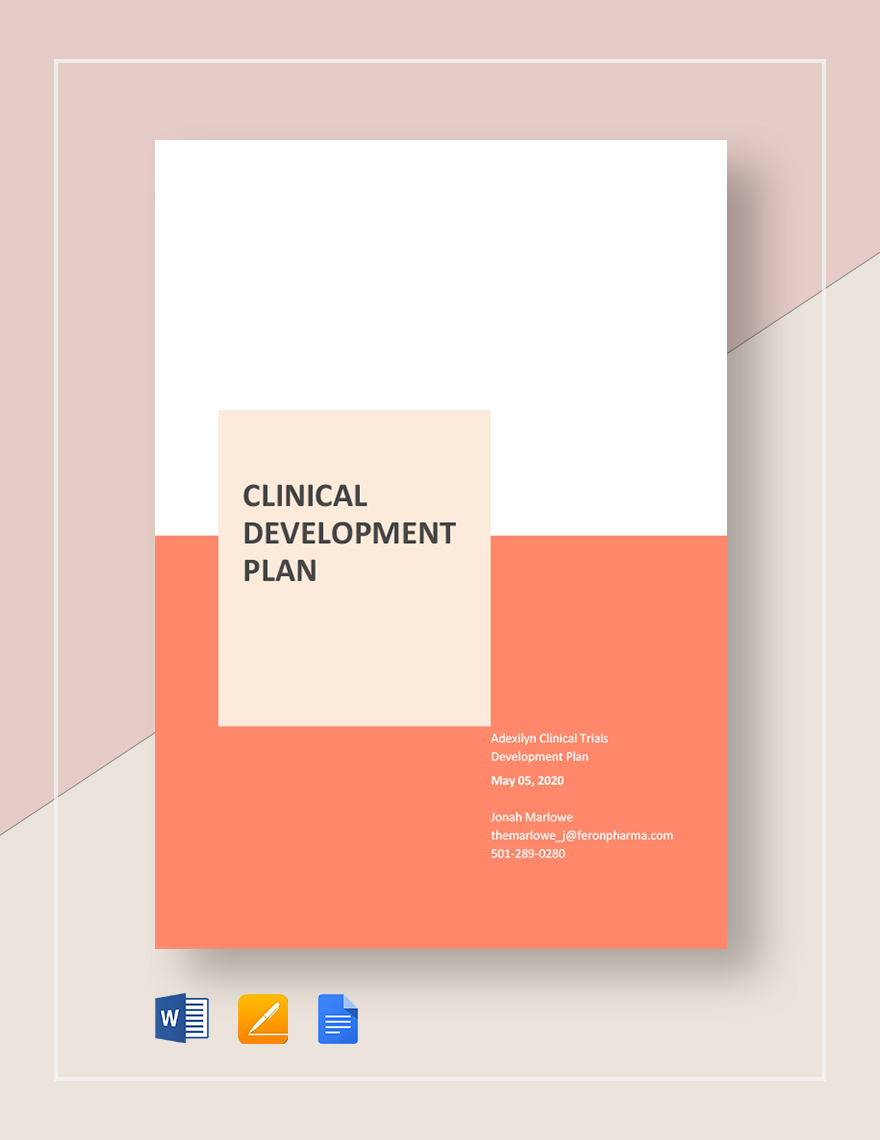 Clinical Development Plan Template Google Docs, Word, Apple Pages