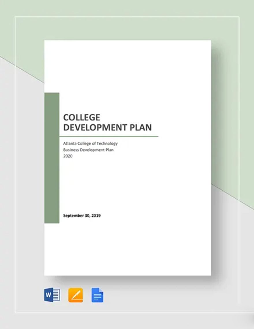 College Development Plan Template